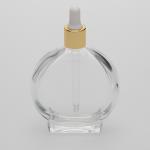 3.4 oz (100ml) Watch-Shaped Clear Glass Bottle with Serum Droppers