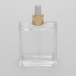 3.4 oz (100ml) Square Flint Glass Bottle (Heavy Base Bottom) with Serum Droppers