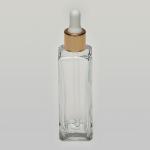 2 oz (60ml) Tall Square Glass Bottle with Serum Droppers