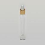 1/3 oz (10ml) Deluxe Square Clear Glass Roll-on Heavy Base Bottom Bottle  with Serum Droppers