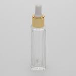 1 oz (30ml) Square Tall Clear Glass Bottle with Serum Droppers