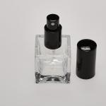 1 oz (30ml) Cube-Shaped Clear Glass Bottle (Heavy Base Bottom) with Fine Mist Spray Pumps