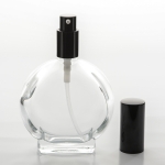 3.4 oz (100ml) Watch-Shaped Clear Glass Bottle with Treatment Pumps