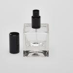 3.4 oz (100ml) Super Deluxe Cube-Shaped Clear Glass Bottle (Heavy Base Bottle) with Fine Mist Spray Pumps