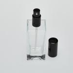 3.4 oz (100ml) Tall Square Clear Glass Bottle (Heavy Base Bottom) with Treatment Pumps