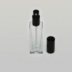 1.7 oz (50ml) Deluxe Tall Slim Square Clear Glass Bottle  with Treatment Pumps