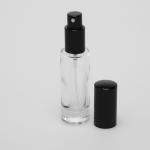1 oz (30ml) Deluxe Cylinder Bottle Clear Glass (Heavy Base Bottom) with Fine Mist Spray Pumps