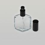 2 oz (60ml) Line-Striped Clear Glass Bottle with Fine Mist Spray Pumps