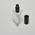 1.7 oz (50ml) Deluxe Triangle-Shaped Clear Glass Bottle (Heavy Base Bottom) with Fine Mist Spray Pumps