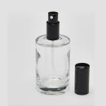 3.4 oz (100ml) Super Deluxe Round Clear Glass Bottle (Heavy Base Bottom) with Treatment Pumps