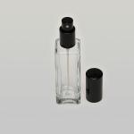 2 oz (60ml) Tall Square Clear Glass Bottle with Fine Mist Spray Pumps
