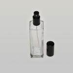 4 oz (120ml) Tall Square Clear Glass Bottle with Fine Mist Spray Pumps