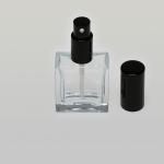 1 oz (30ml) Square Flint Clear Glass Bottle (Heavy Base Bottom)  with Treatment Pumps