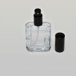 2 oz (60ml) Door-Square Clear Glass Bottle with Fine Mist Spray Pumps