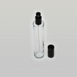 3.4 oz (100ml) Slim-Tall Cylinder Clear Glass Bottle (Heavy Base Bottom) with Fine Mist Spray Pumps
