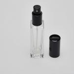 1 oz (30ml) Deluxe-Sharp Square Clear Glass Bottle (Semi-Heavy Base Bottom) with Fine Mist Spray Pumps