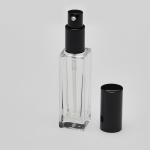 1 oz (30ml) Deluxe-Sharp Square Clear Glass Bottle (Semi-Heavy Base Bottom)  with Treatment Pumps