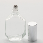 1/2 oz (15ml) Elegant Roll-on Bottle Clear Glass with Gold Cap