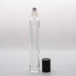 1 oz (30ml) Super Tall Deluxe Cylinder Clear Glass Bottle (Heavy Base Bottom) with Stainless Steel Rollers and Color Caps