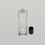 4 oz (120ml) Splash-on Tall Square Clear Glass Bottle with Orifice/Color Caps