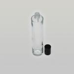 3.4 oz (100ml) Splash-on  Slim-Tall Clear Glass Cylinder Bottle (Heavy Base Bottom) with Orifice/Color Caps