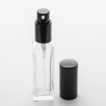 1 oz (30ml) Square Tall Clear Glass Bottle with Treatment Pumps