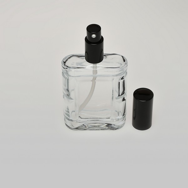 3.4 oz (100ml) Door-Shaped Square Glass Bottle with Treatment Pumps