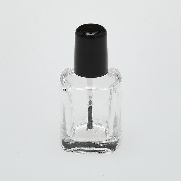 Empty UV Nail Gel Bottle, 15ml Silver Glass Bottle With Brush - CosPack