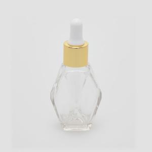 1 oz (30ml) Diamond Cut Clear Glass Bottle with Serum Droppers