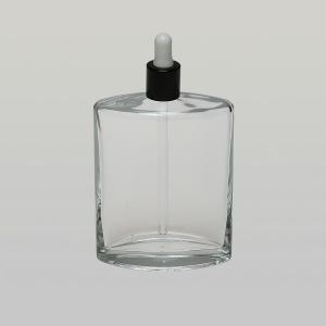 3.4 oz (100ml) Elegant  Eye-Shaped Clear Glass Bottle (Heavy Base Bottom) with Serum Droppers