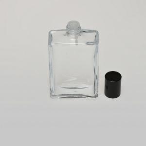 3.4 oz (100ml) Splash-on Square Clear Glass Bottle with Orifice/Color Caps