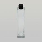 3.4 oz (100ml) Elegant Super Tall Square Clear Glass Bottle with Screw-on Caps