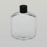 2 oz (60ml) Line-Striped Clear Glass Bottle with Screw-on Caps