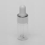 3ml Clear Cylinder Glass Bottle with Silver Serum Droppers