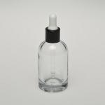 1.7 oz (50ml) Barrel-Style Clear Glass Bottle (Heavy Base Bottom) with Serum Droppers