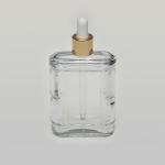 3.4 oz (100ml) Door-Shaped Square Glass Bottle with Serum Droppers