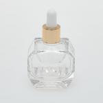 2 oz (60ml) Super Deluxe Globe-Cut Clear Glass Bottle (Heavy Base Bottom) with Serum Droppers