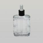 2 oz (60ml) Door-Square Clear Glass Bottle with Serum Droppers