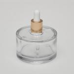 2 oz (60ml) Puck-shaped Clear Bottle with Serum Droppers