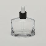 1/2 oz (15ml) Elegant  Eye-Shaped Clear Glass Bottle (Heavy Base Bottom) with Serum Droppers