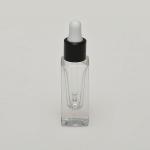 1/6 oz (5ml) Clear Glass Deluxe Square Bottle (Heavy Base Bottom) with Serum Droppers