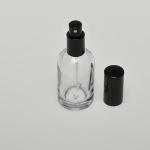 1.7 oz (50ml) Barrel-Style Clear Glass Bottle (Heavy Base Bottom) with Fine Mist Spray Pumps