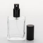 2 oz (60ml) Square Clear Glass Bottle with Fine Mist Spray Pumps