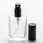 2 oz (60ml) Square Clear Glass Bottle with Treatment Pumps