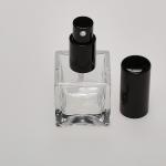 1 oz (30ml) Cube-Shaped Clear Glass Bottle (Heavy Base Bottom) with Treatment Pumps
