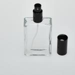 3.4 oz (100ml) Square Clear Glass Bottle with Fine Mist Spray Pumps