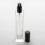 3.4 oz (100ml) Elegant Super Tall Square Clear Glass Bottle with Treatment Pumps