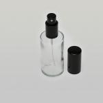 2 oz (60ml) Clear Cylinder Glass Bottle with Fine Mist Spray Pumps