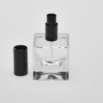 3.4 oz (100ml) Super Deluxe Cube-Shaped Clear Glass Bottle (Heavy Base Bottle) with Treatment Pumps