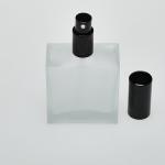 3.4 oz (100ml) Frosted Square Glass Bottle (Heavy Base Bottom) with with Treatment Pumps